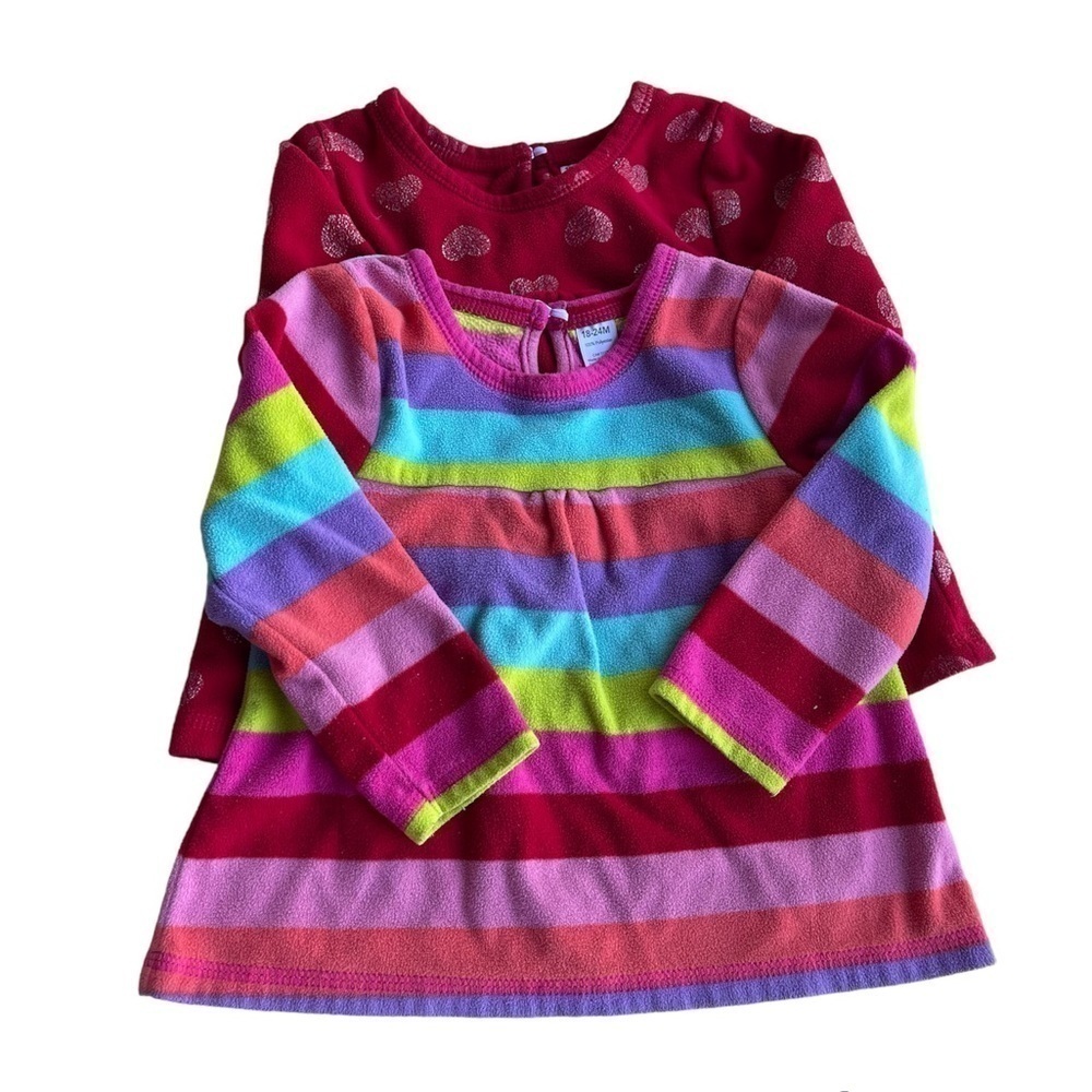 6/$20 ⭐️ George Rainbow and Red Hearts Fleece Top US 18-24M